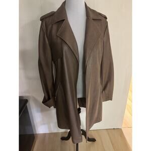 BAGATELLE FAUX LIGHT BROWN LEATHER COAT SIZE LG